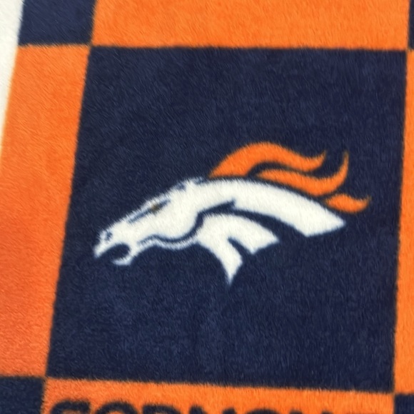 NFL Fleece Fabric- Denver Broncos Block (58 inches wide by 72 inches long) - Picture 3 of 7